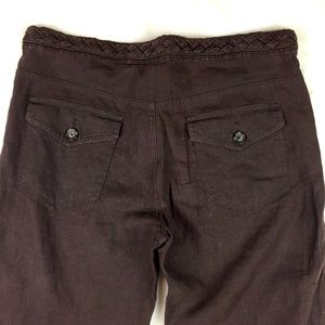 ⬇️Banana Republic 100% Linen Brown Braided Pants 8